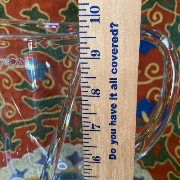 KROSNO Poland Beautiful Glass Drink Pedestal Pitcher with Glass Mixing Stirrer - Picture 8 of 16